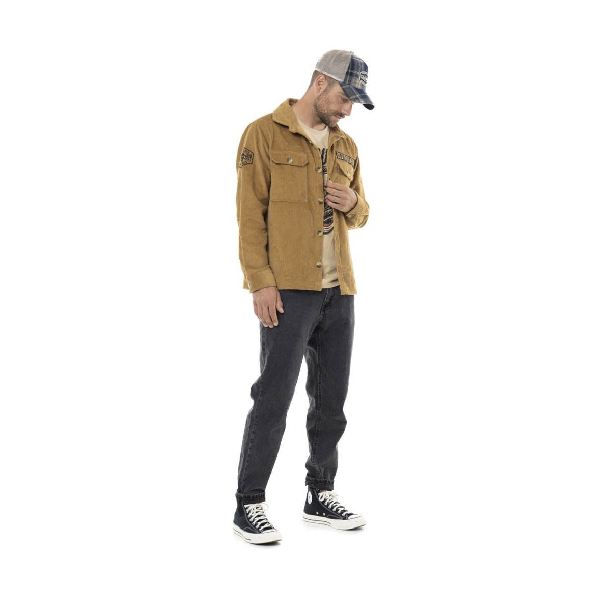 Veste coton 1929 marron camel / noir, VON DUTCH