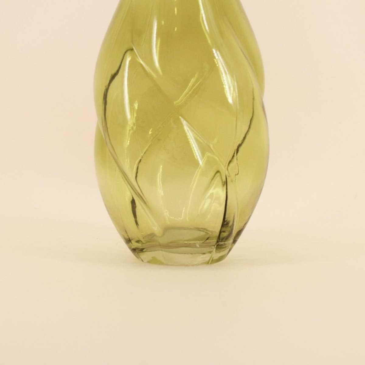 Vase en verre alvéolé, H22cm vert, ORNAMI