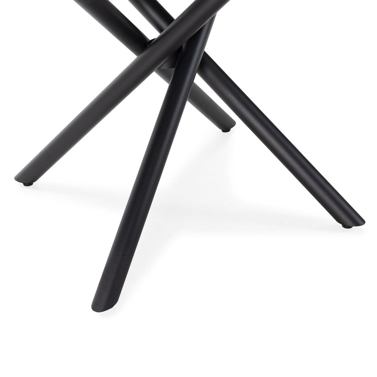 Table à manger ronde et pieds en métal - MAYA bois noir, CALICOSY