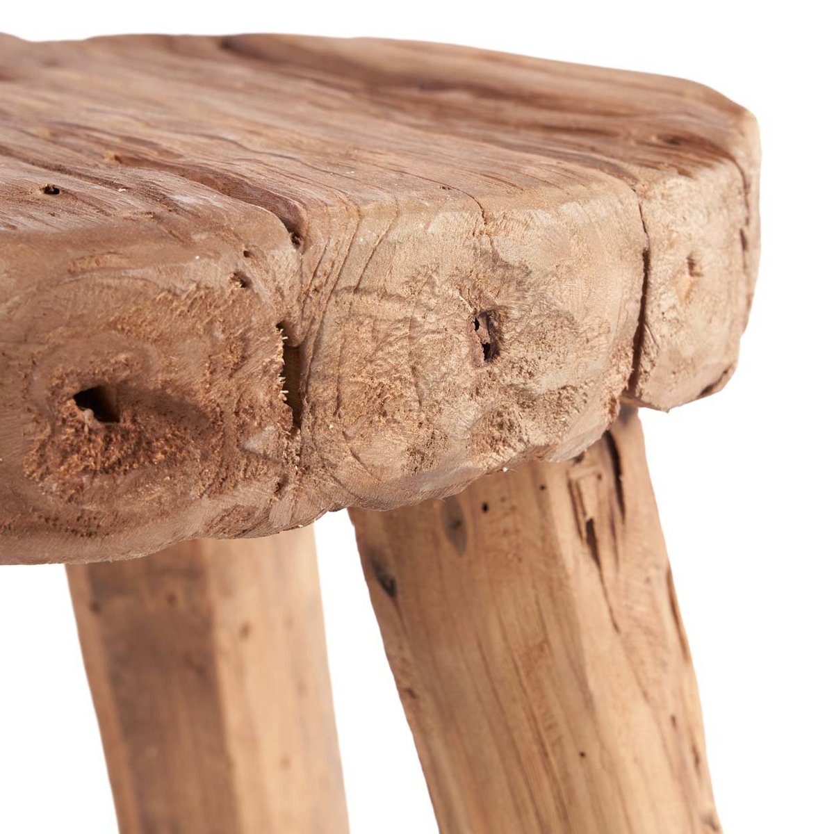 Table d’appoint bois de teck MARABUNTA beige, BAZAR BIZAR
