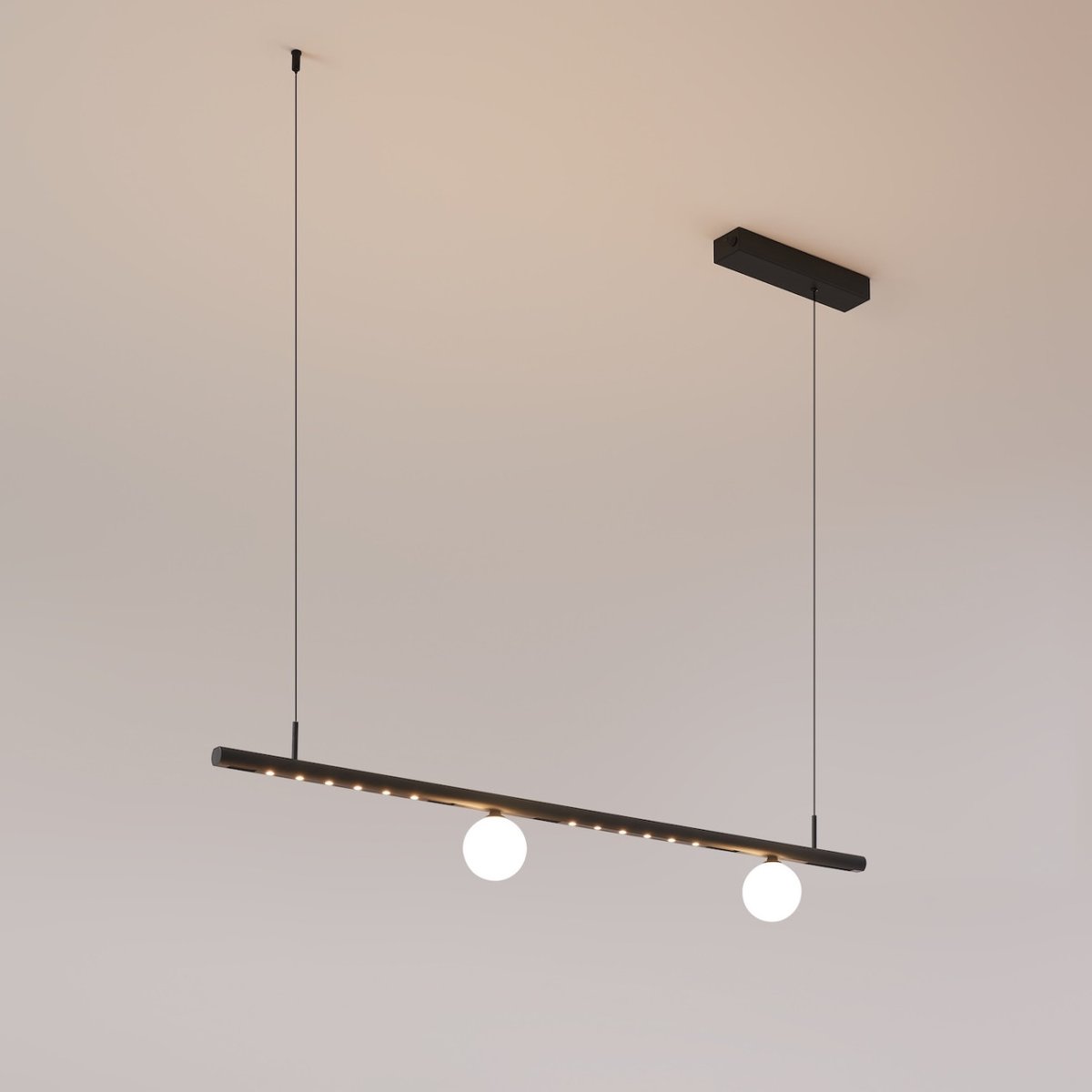 Kit suspension LED linéaire aimantée - LYNE noir et blanc, KOSILUM
