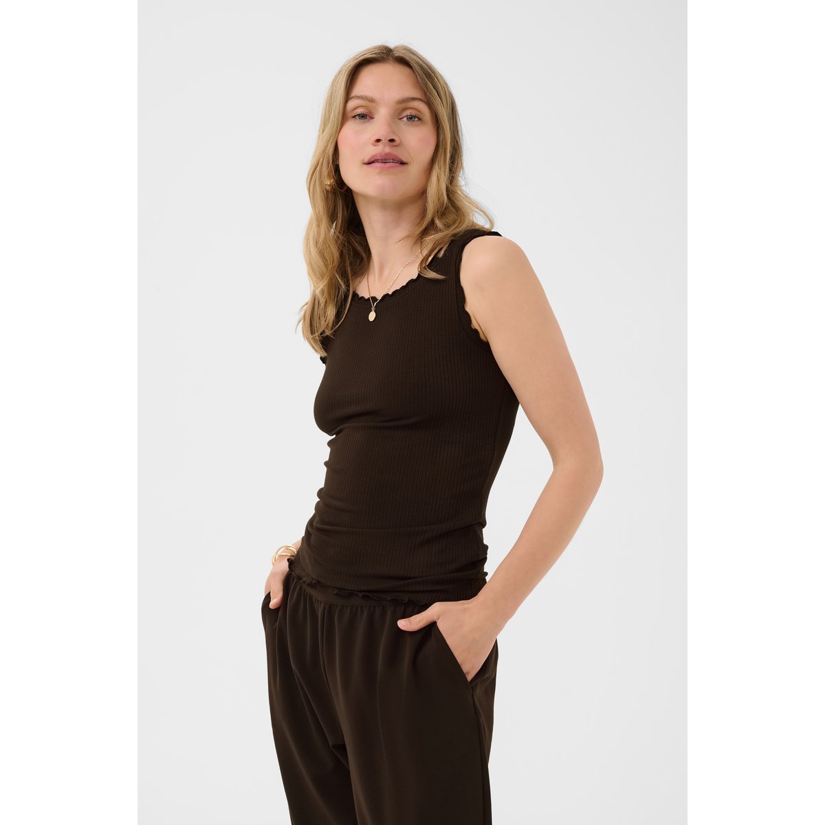 Jersey sans-manches marron java, CREAM