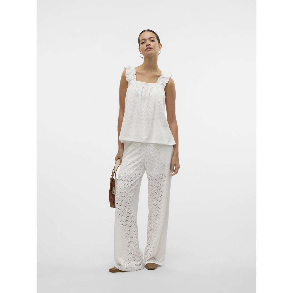 Pantalon À Jambe Large snow white, VERO MODA