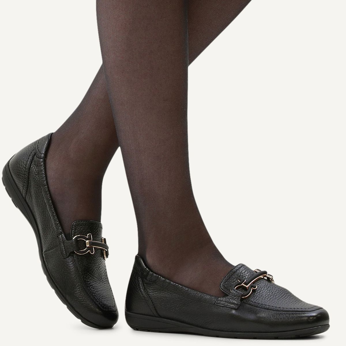 Slipper en cuir noir cuir, CAPRICE
