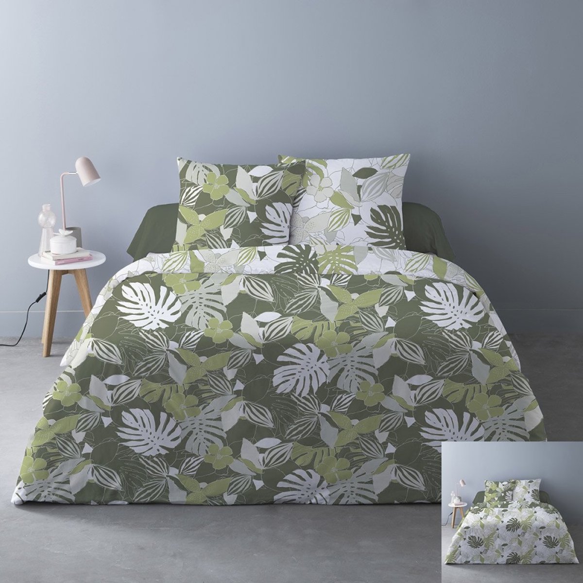 Housse De Couette 240x220 Chika Vert + 2 Taies vert, DECORATIE
