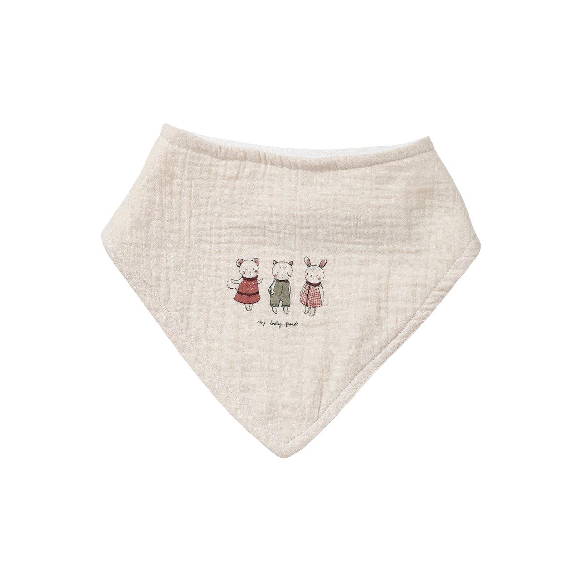 Lot 3 bavoirs bandanas en gaze de coton / éponge rose grenier, VERTBAUDET
