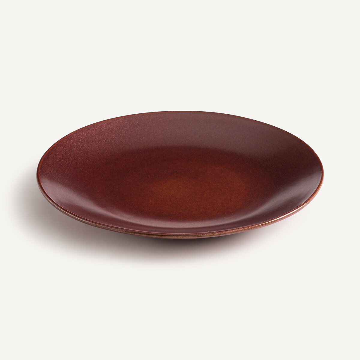 Lot de 4 assiettes plates grès émaillé, Kanso rouge, AM.PM
