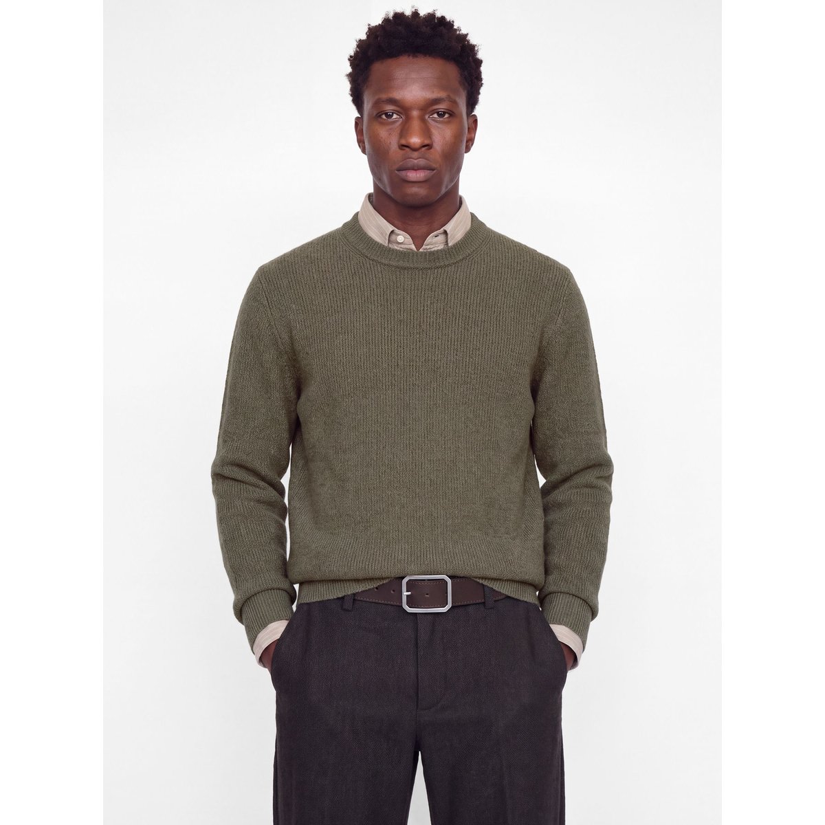 Pull En Maille grise - smokey olive 1, JACK & JONES