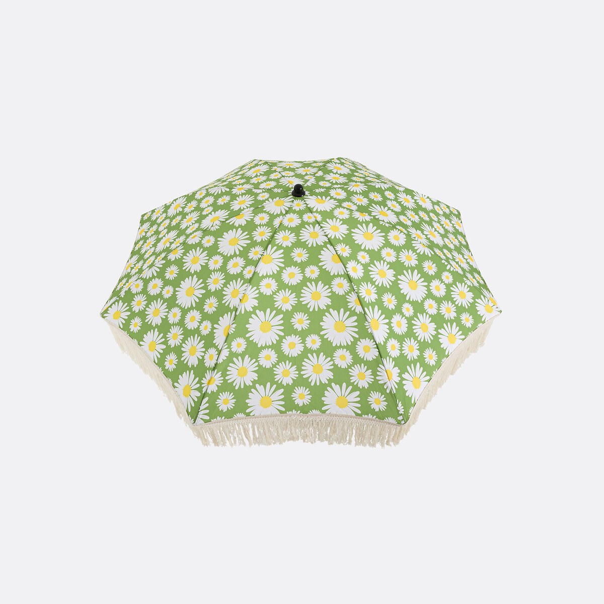 Sombrilla estampada con flecos, Larna verde/blanco, LA REDOUTE INTERIEURS