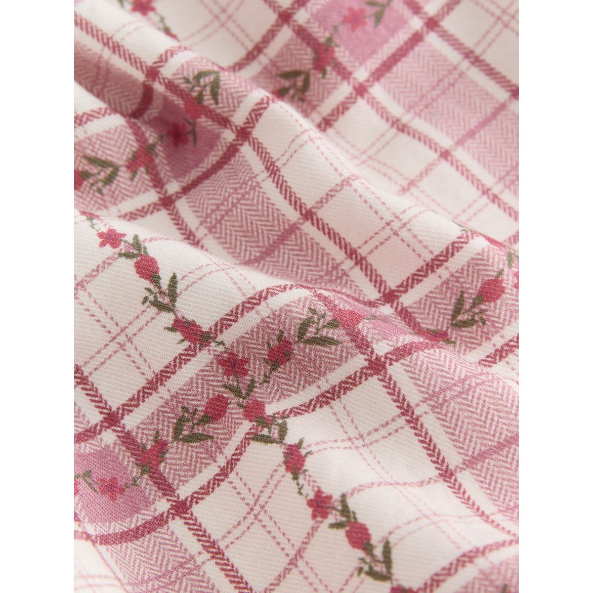 Robe à col et manches longues rose à carreaux, NEXT