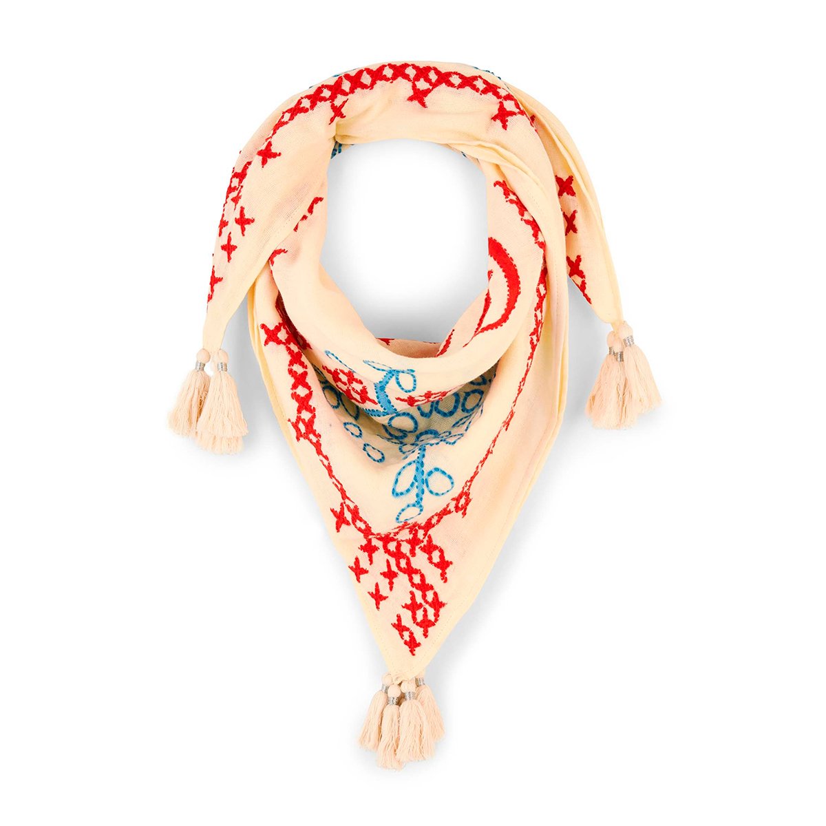 Foulard medium avec broderies NAYARIT blanc, WILD
