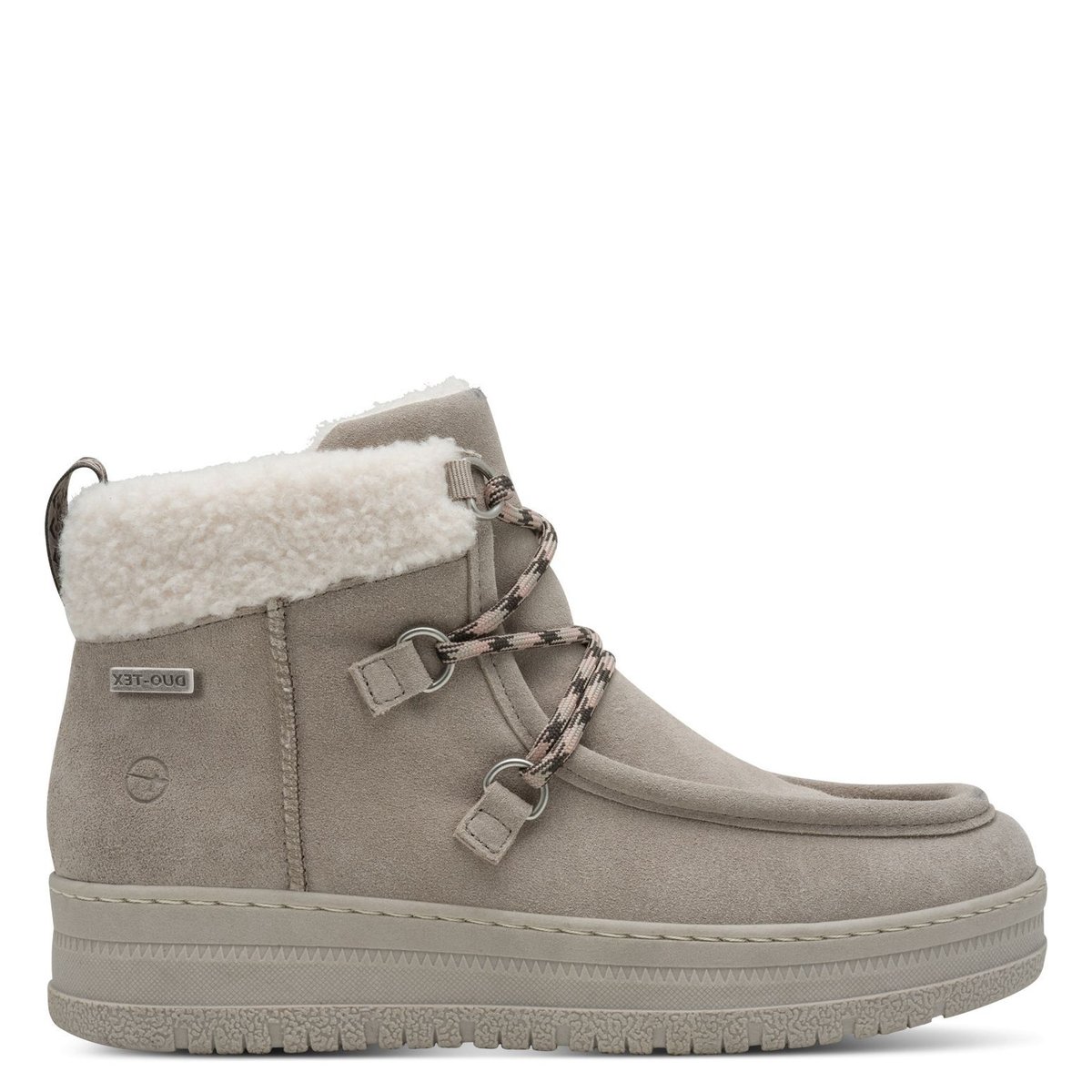 Bottine en cuir beige nude laque, TAMARIS