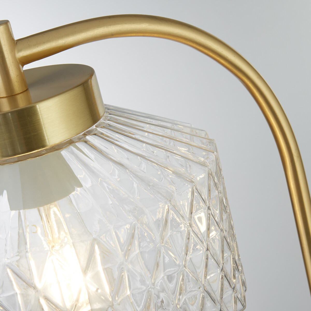 Lancaster Textured Glass Floor Lamp in Satin Brass aged brass, SO'HOME