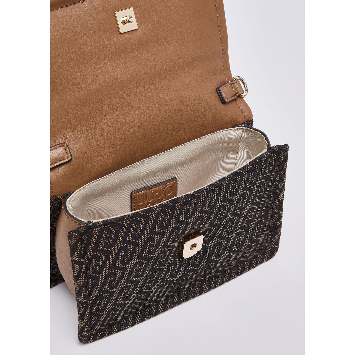 Sac banane monogramme jacquard marron foncé, LIU JO