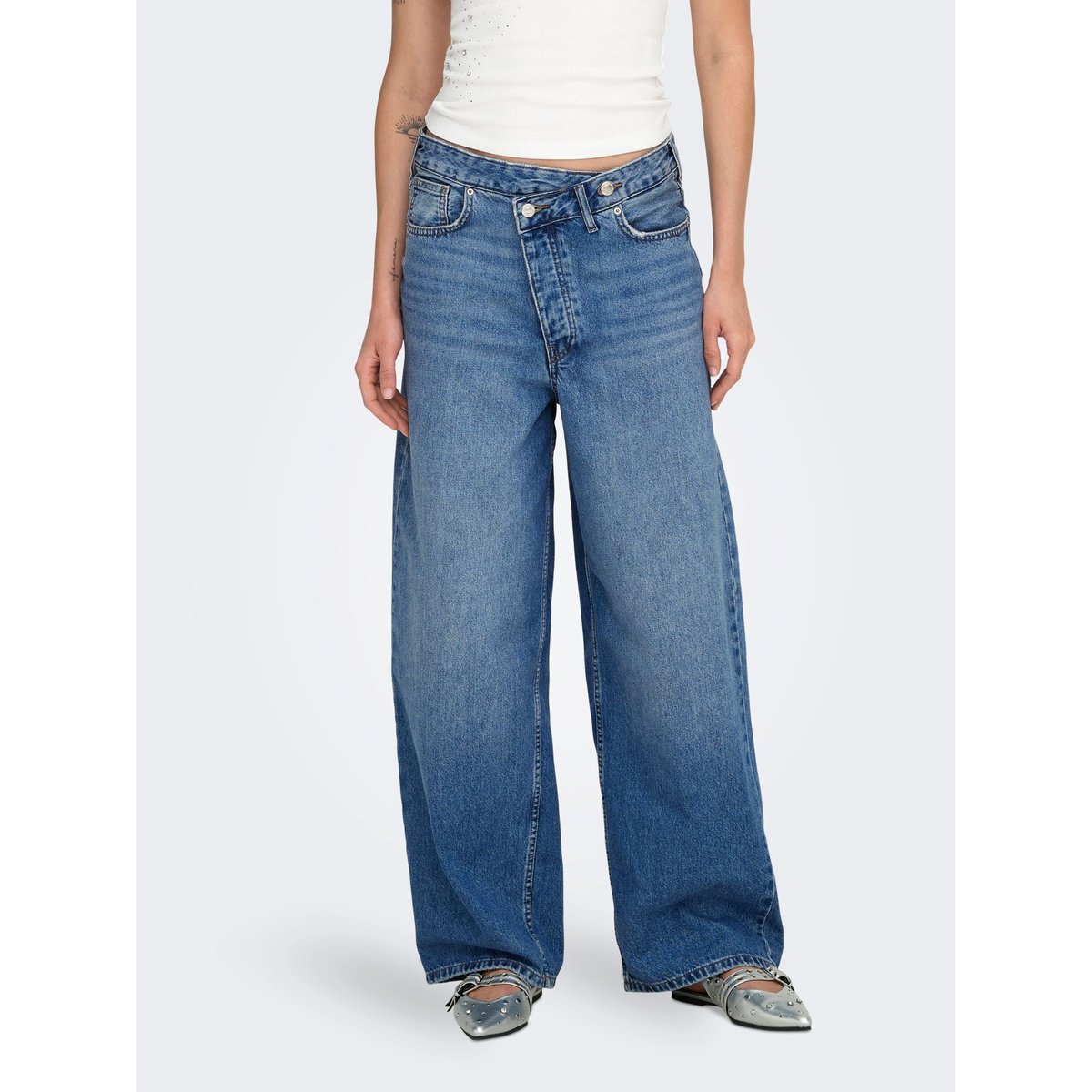 Jean À Jambe Large medium blue denim, ONLY