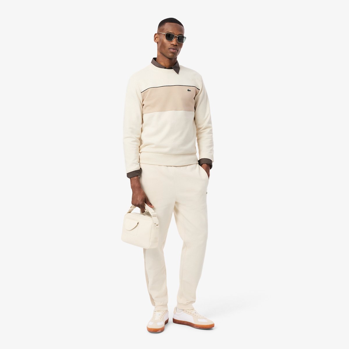 Pantalon de survêtement tapered fit beige-3rr, LACOSTE