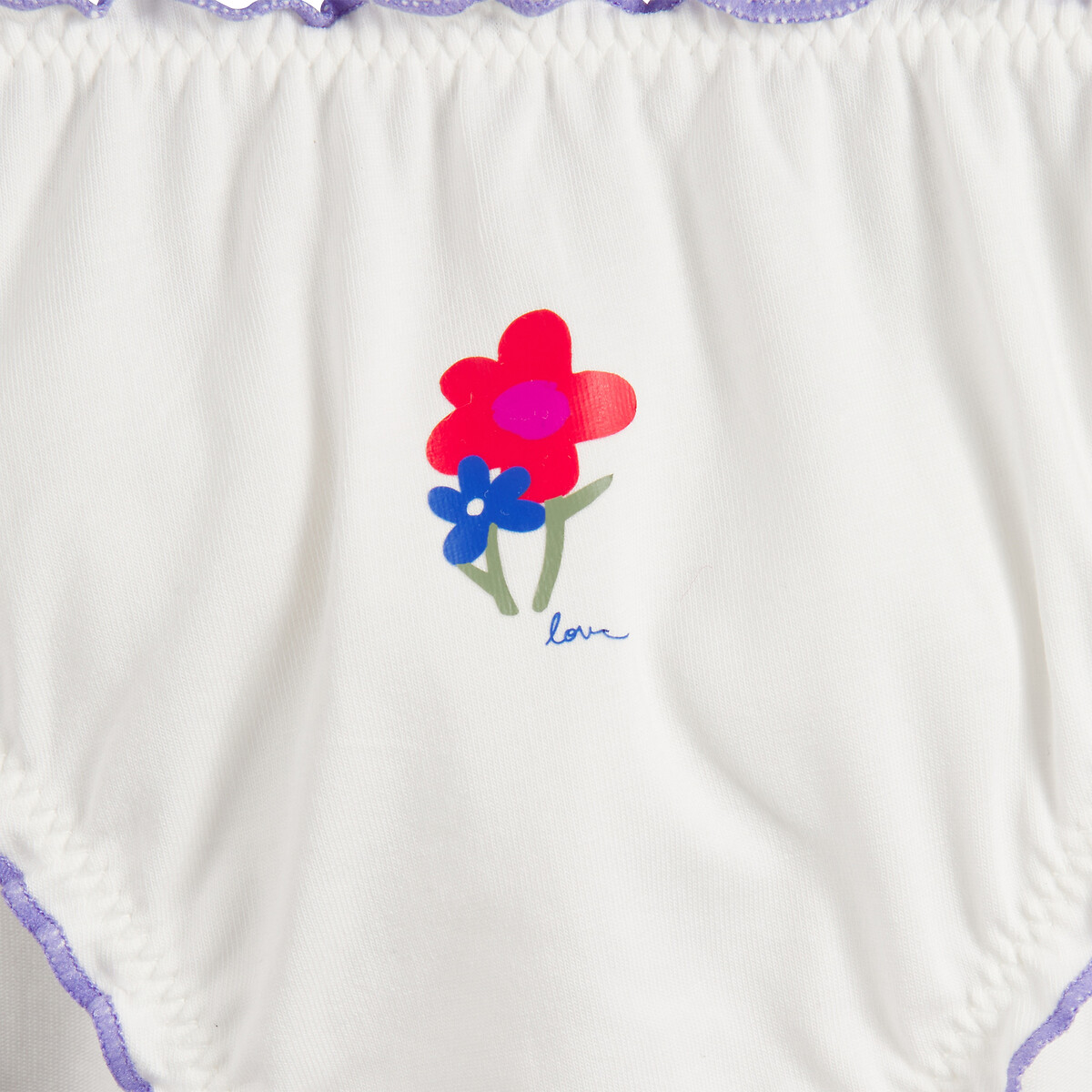 Lot de 5 culottes froncées imprimées fleurs et rayées assortis, LA REDOUTE COLLECTIONS