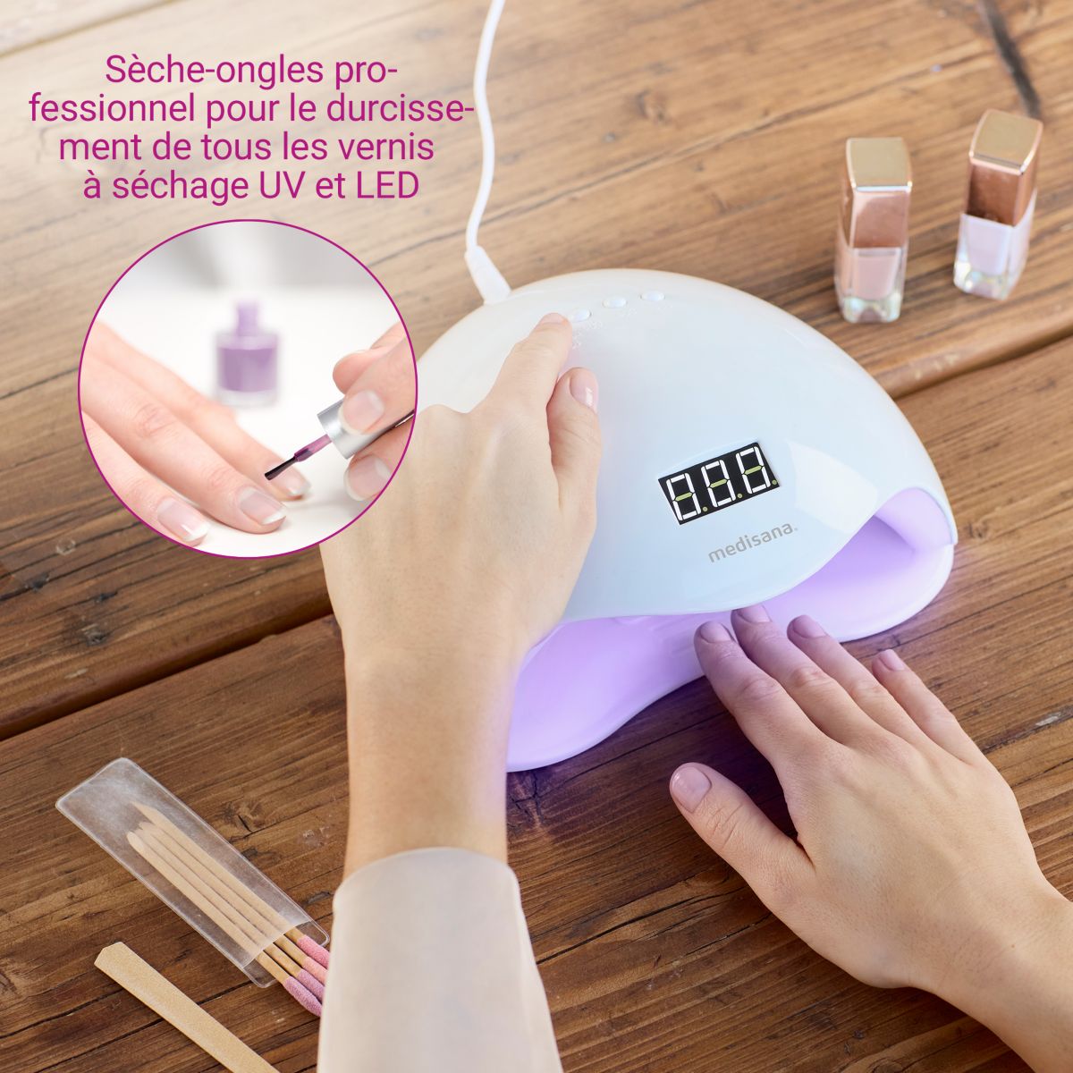 Sèche ongles vernis LED UV ND 880 - 8547 couleur unique, MEDISANA