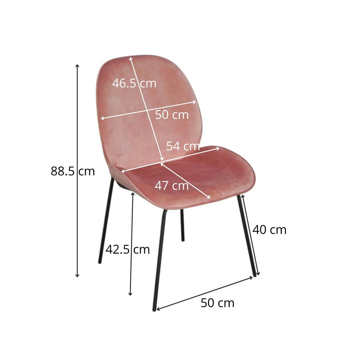 Chaise contemporaine en velours (lot de 2) FLORENCE rose, PIER IMPORT