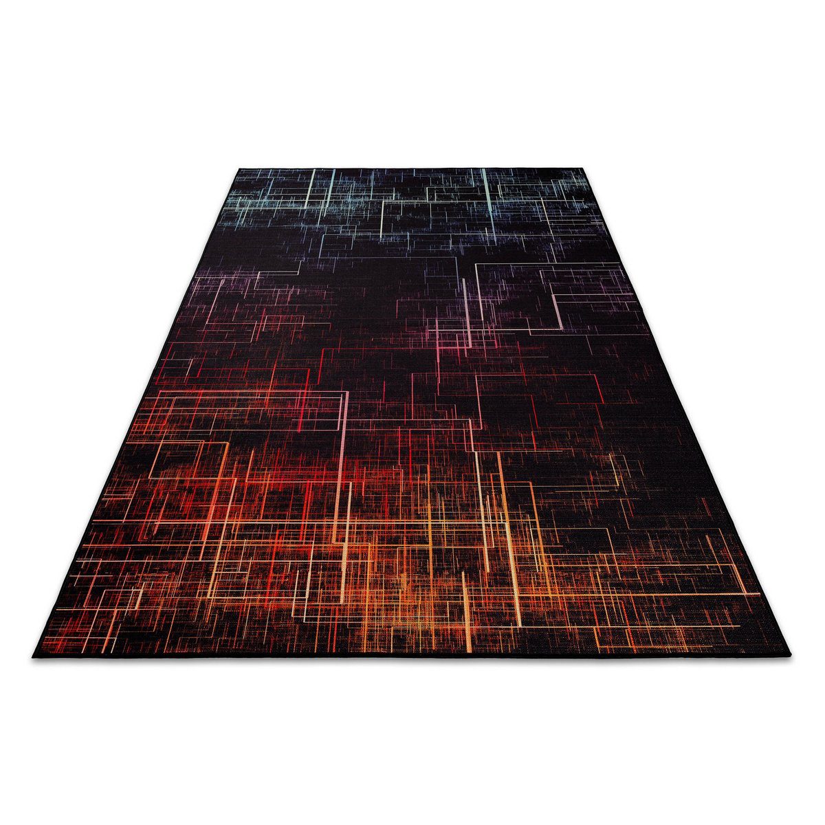 Tapis gamer design digital , Quantum Warp noir-multicolore, WECON HOME