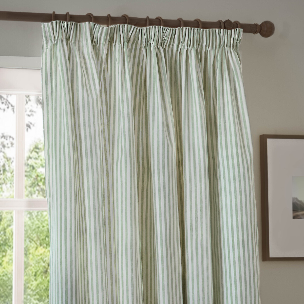 Hebden 100% Cotton Blackout Pencil Pleat Curtain Pair eucalyptus, YARD