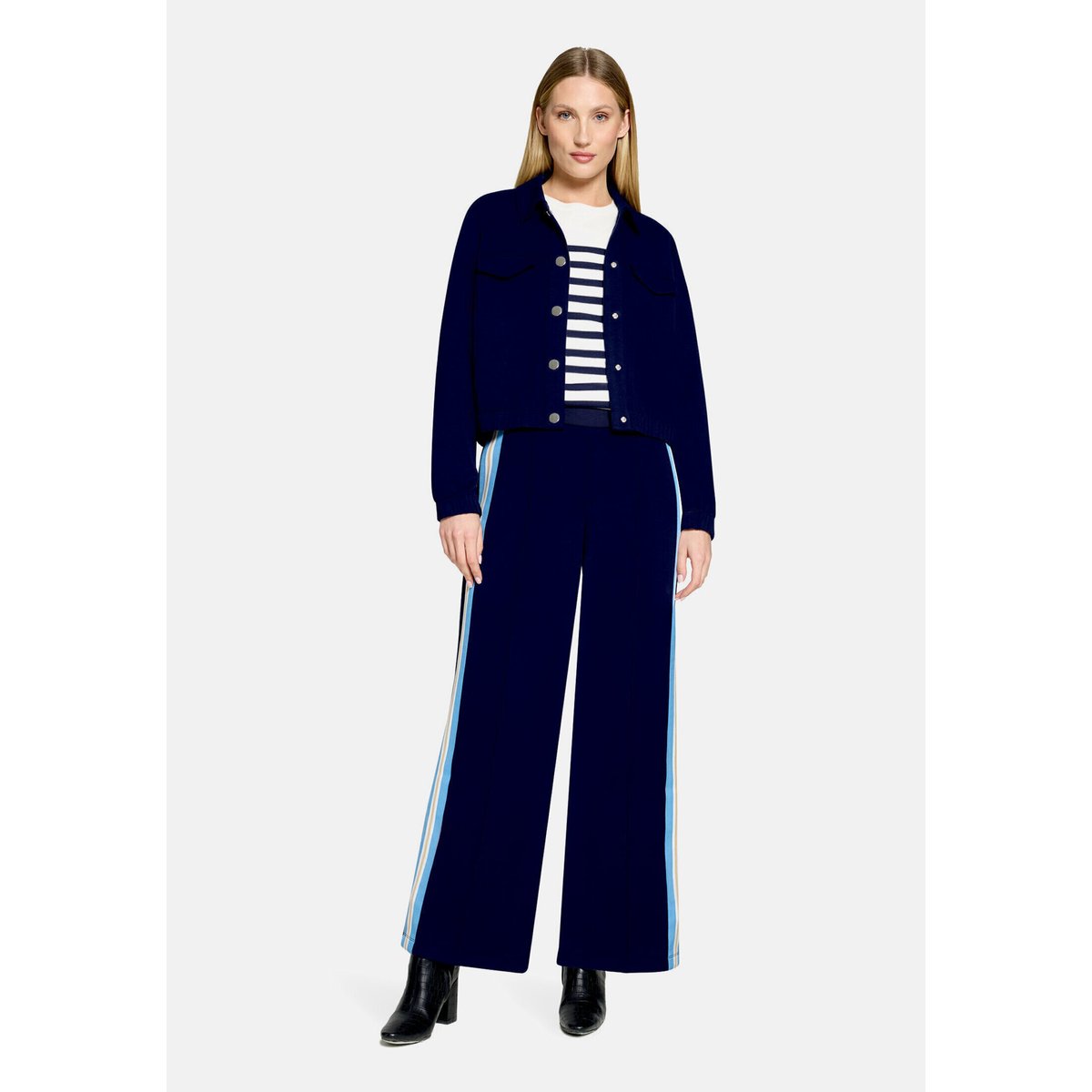 Pantalon casual à galons maritime blue, CARTOON