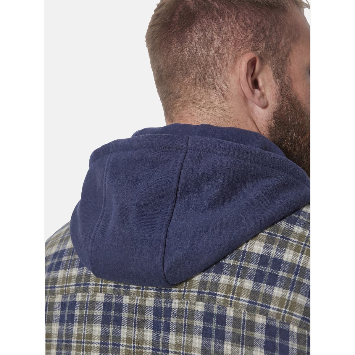 Veste en molleton DAGBERT bleu foncé à carreaux, JAN VANDERSTORM