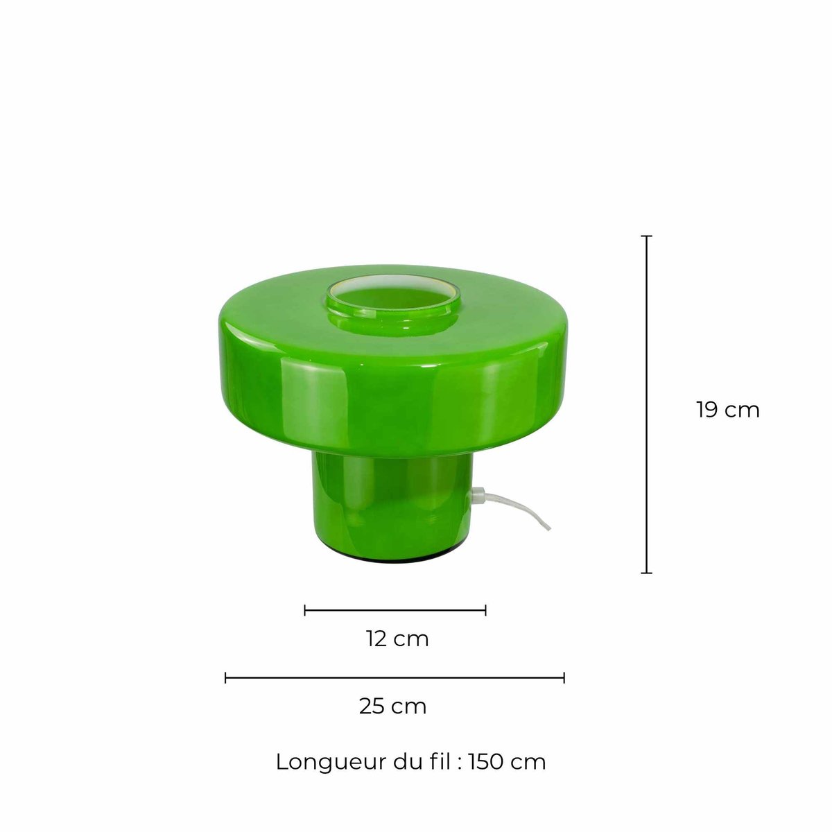 Lampe à poser en verre, FOZA vert, C-CREATION