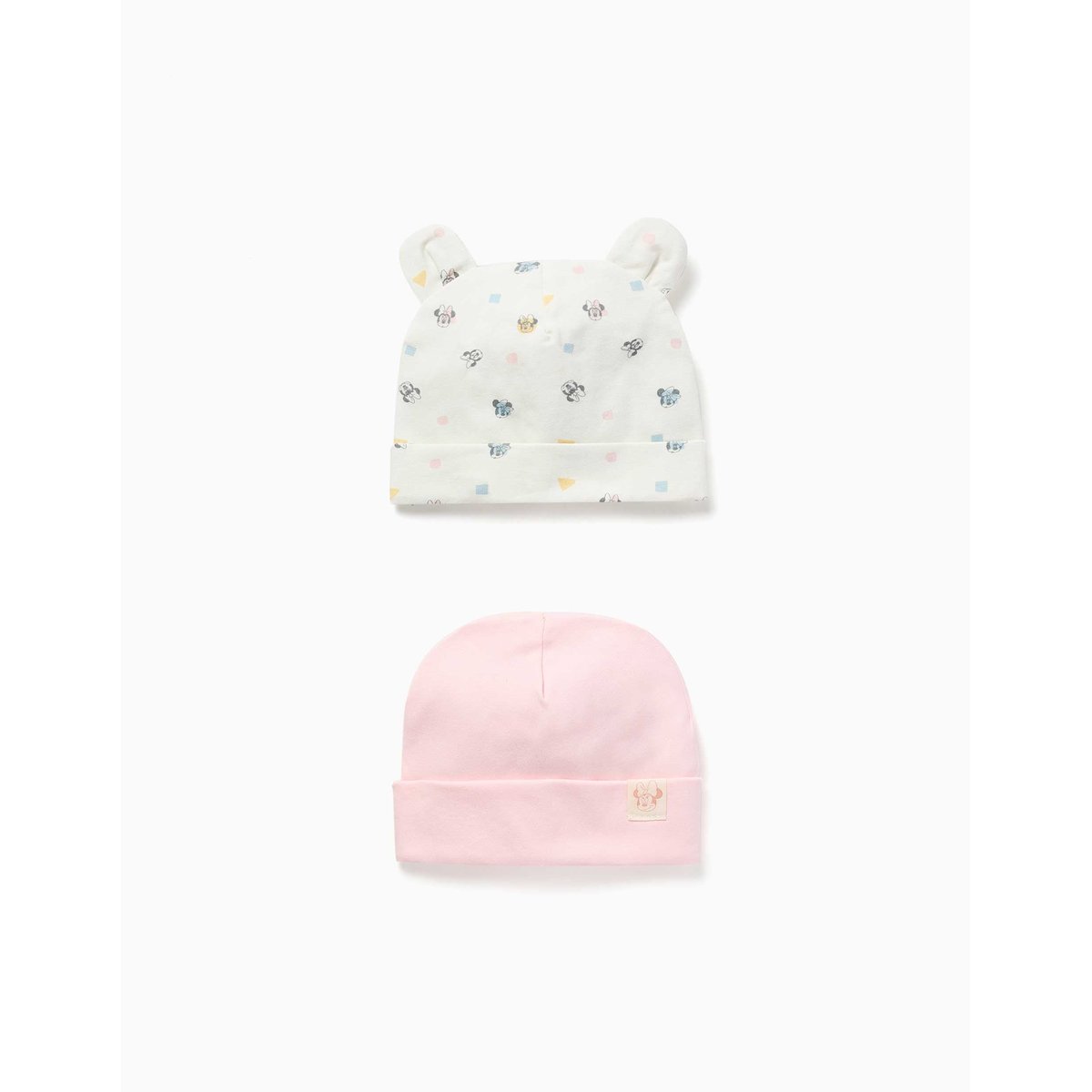Lot de 2 bonnets en coton avec motif Minnie rose, ZIPPY