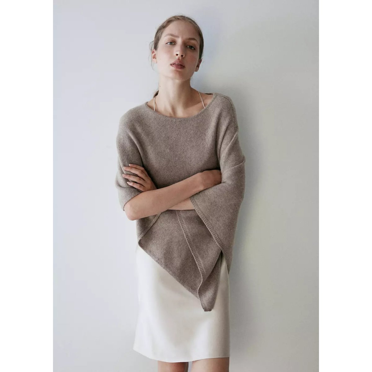 Cape 100 % cachemire beige, MANGO