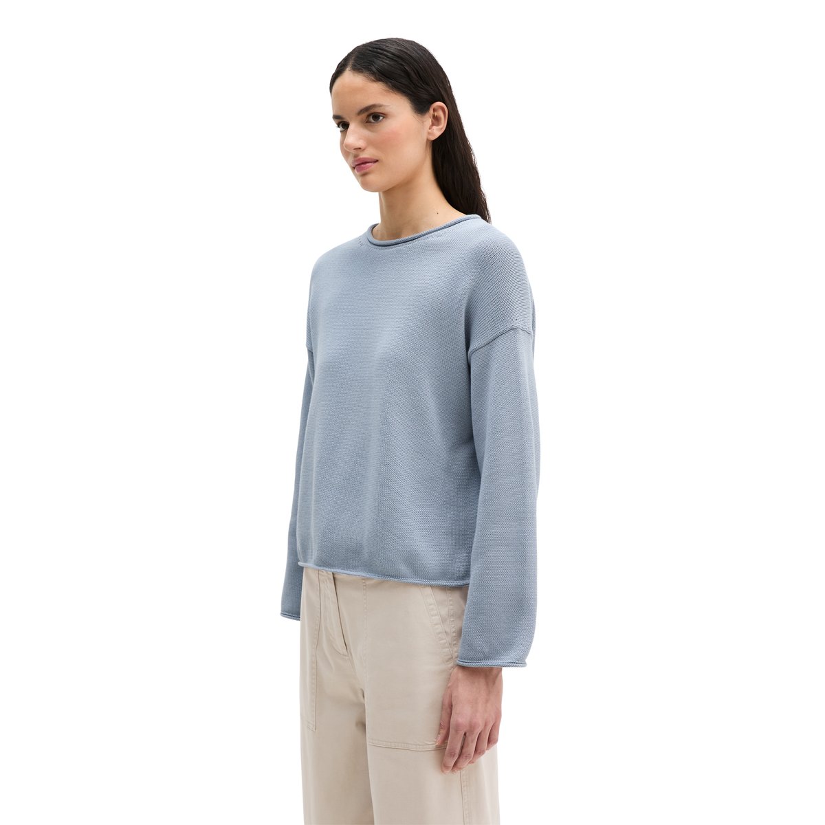 DfC Pullover loose en fil Heavy Cotton gris, MARC O'POLO