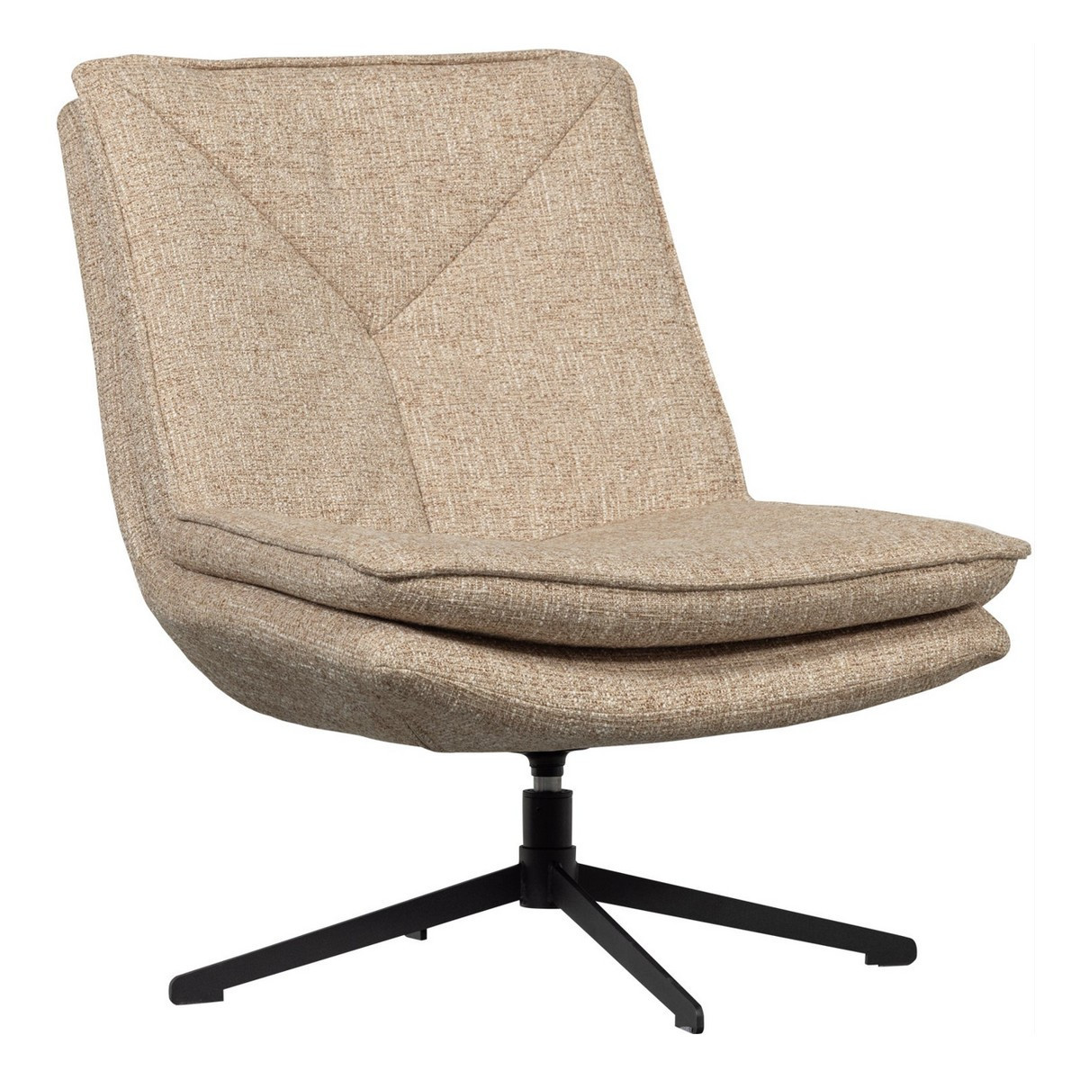 Fauteuil pivotant en tissu mélangé MILARO naturel, WOOOD