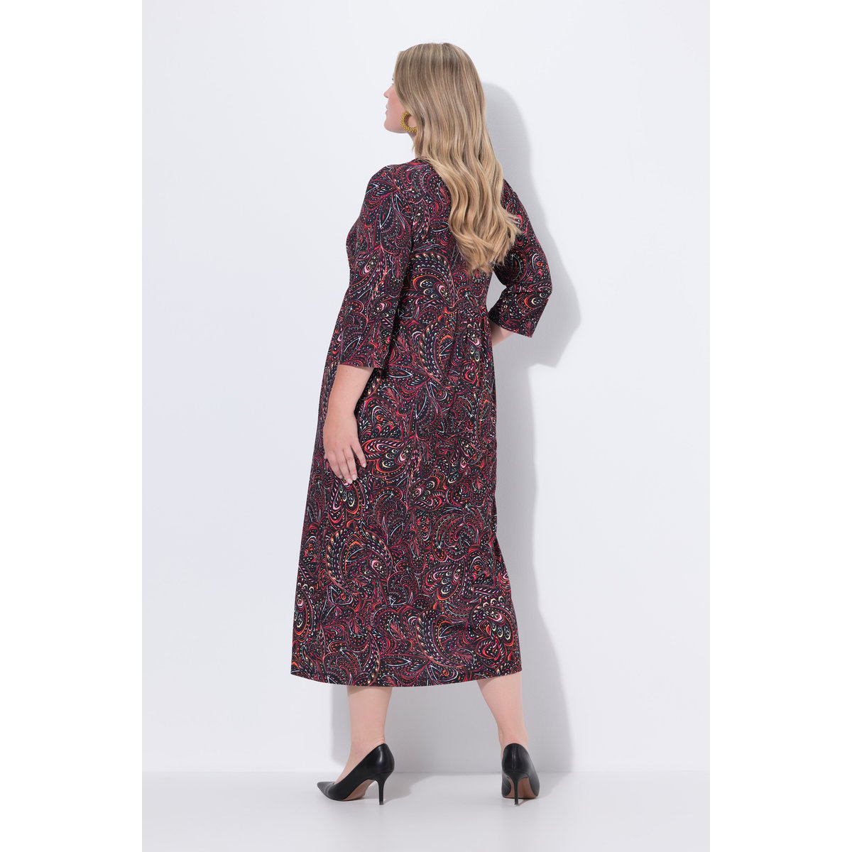 Robe maxi en jersey, avec poches noir, ULLA POPKEN