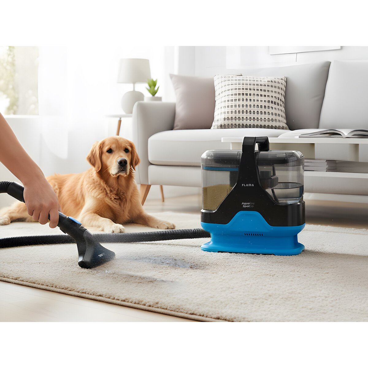 Máquina de Limpeza Aqualine SpotGo 1695FL, FLAMA preto/azul, FLAMA