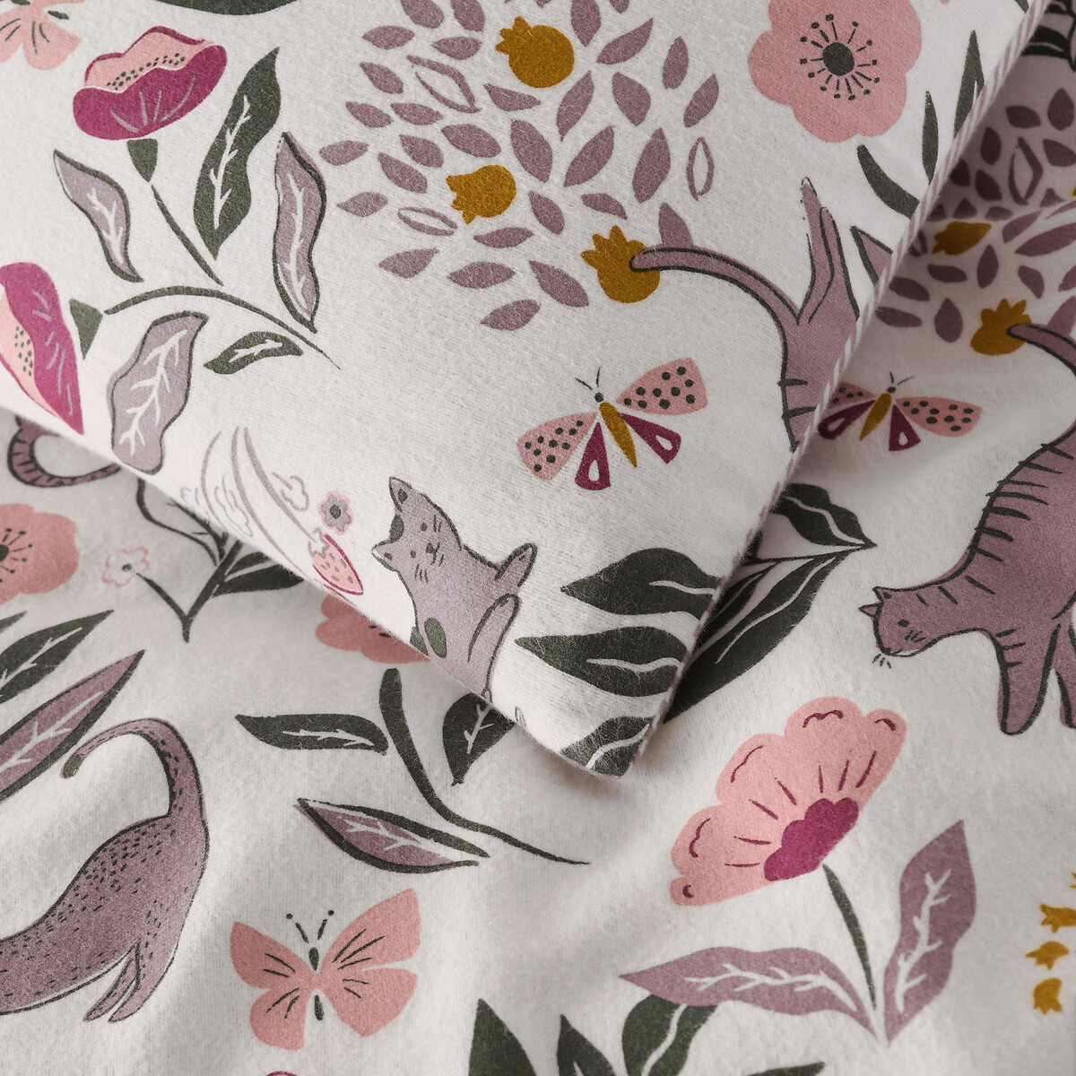 Funda de almohada infantil de franela, Elona violeta, LA REDOUTE INTERIEURS