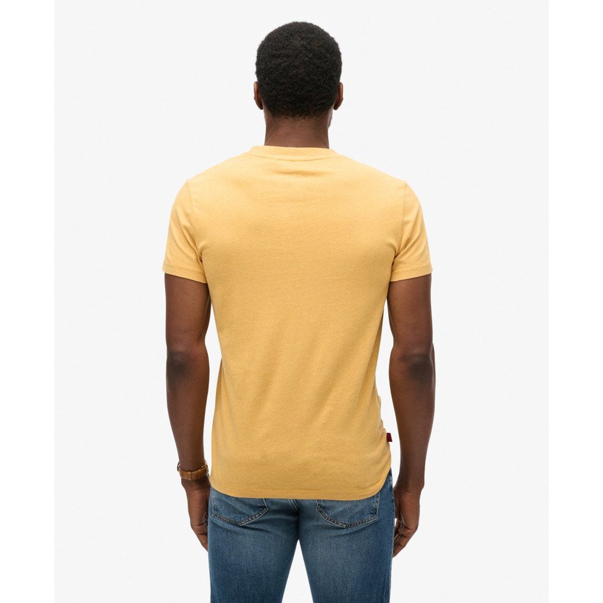 T-shirt Essential logo micro en coton bio ocre chiné, SUPERDRY