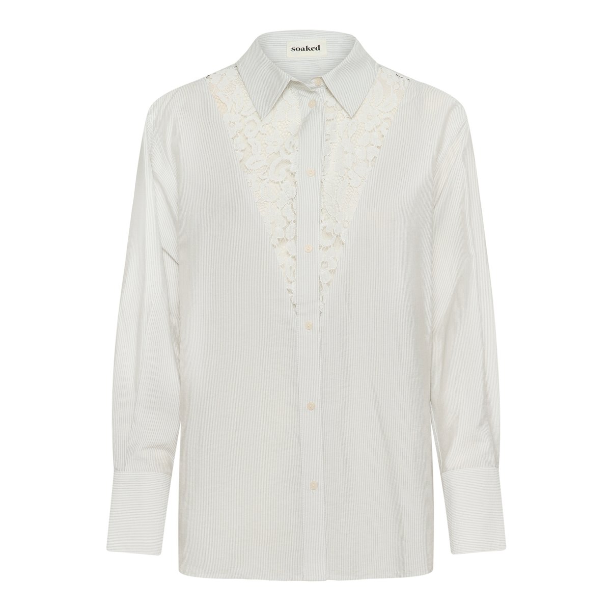 Chemise à manches longues blanc white w india ink stripe, SOAKED IN LUXURY