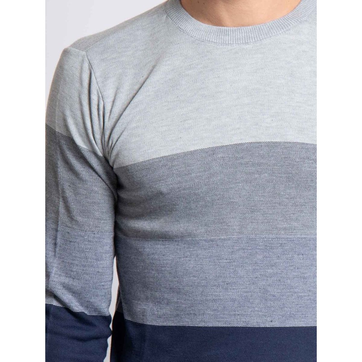 Pull Fin Col Rond Losange gris, RITCHIE