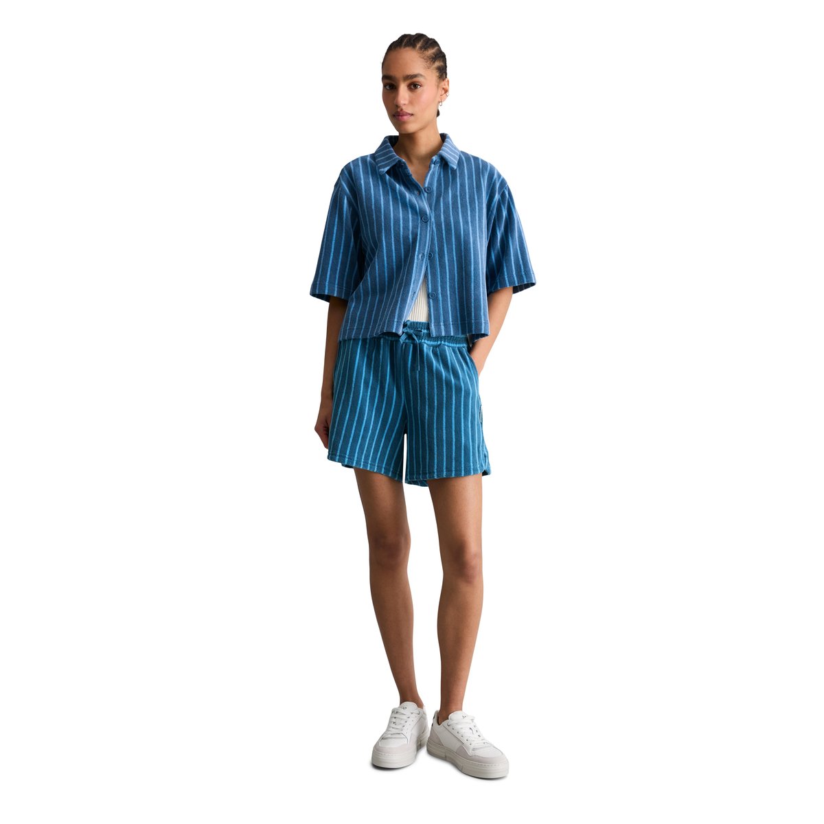 Survêtement en éponge boxy en coton organique bleu, MARC O’POLO DENIM