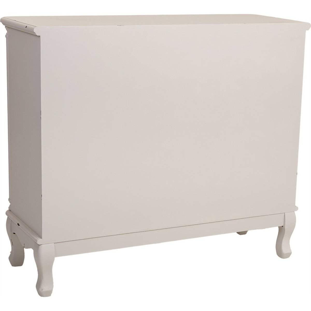 Commode en bois style vintage rectangulaire blanc antique patiné romantique, RECOLLECTION