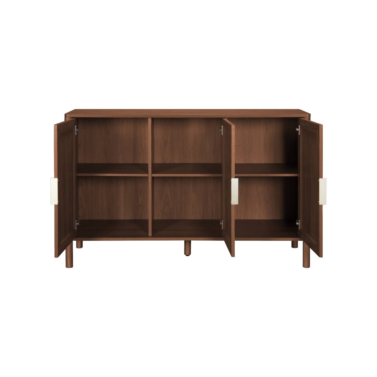 Buffet vintage décor bois et cannage 3 portes 120cm ETTA noyer, SWEEEK