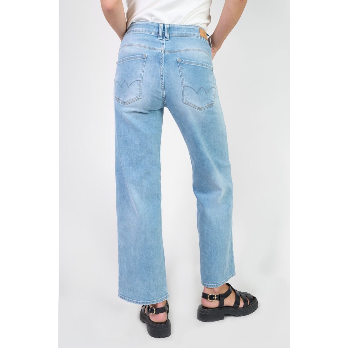 Jeans loose, large pulp wide leg , 7/8ème blue, LE TEMPS DES CERISES