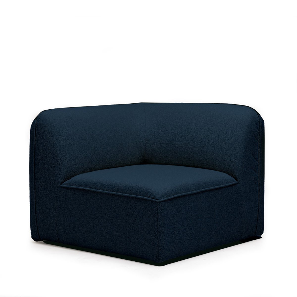 Angle réversible pour canapé modulable en tissu bouclette- NOOR bleu marine, DRAWER