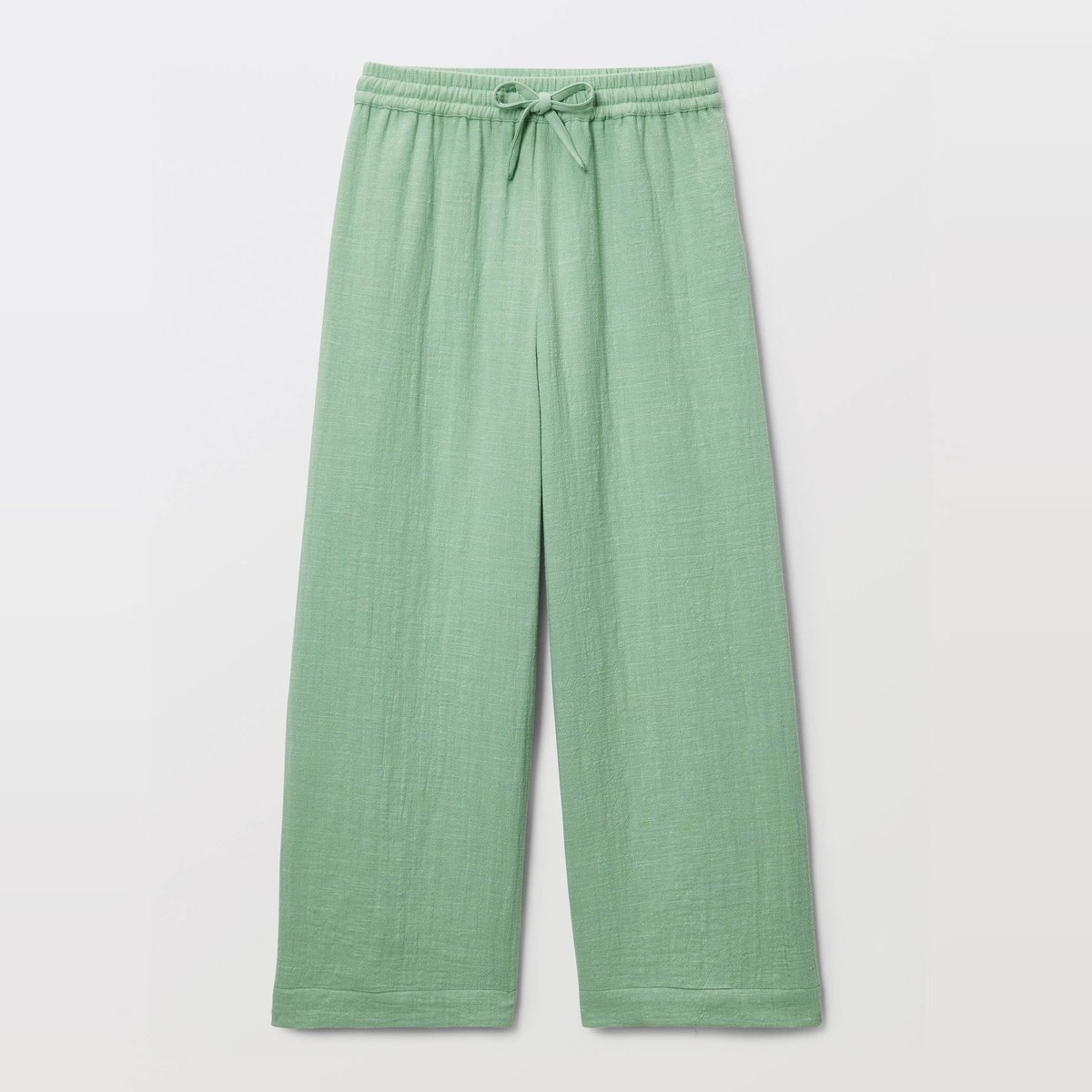 Pantalon taille élastiqué fluide large uni pousse, MONOPRIX