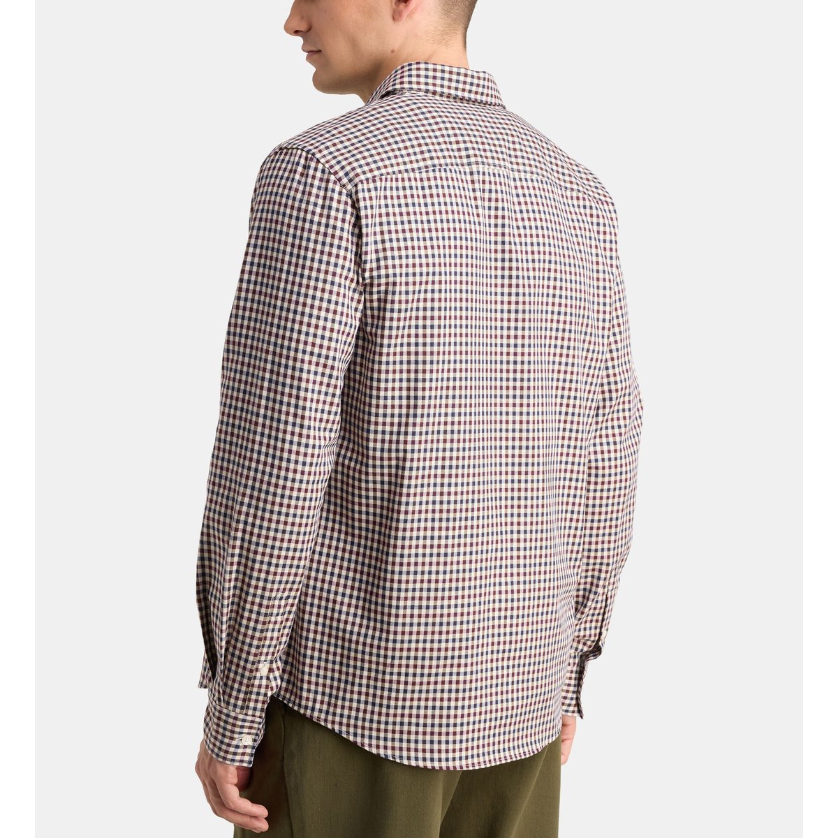 Chemise droite tillaro vichy coton bleu et rouge, GALERIES LAFAYETTE