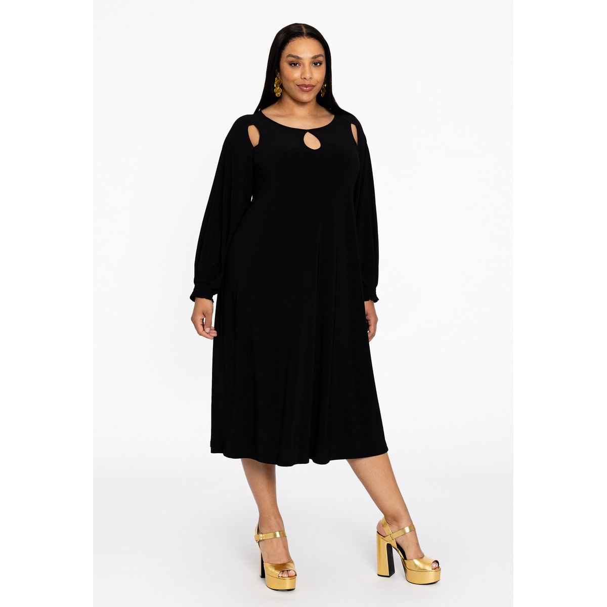Robe avec découpe / découpes noir, YOEK