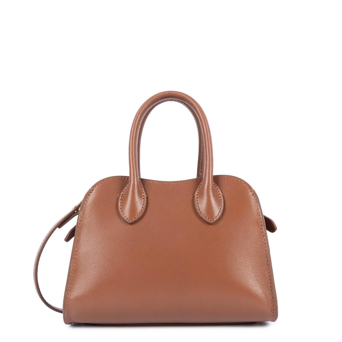 Sac à main à bandoulière, en cuir de vachette, BOX HOPPER cognac, LANCASTER