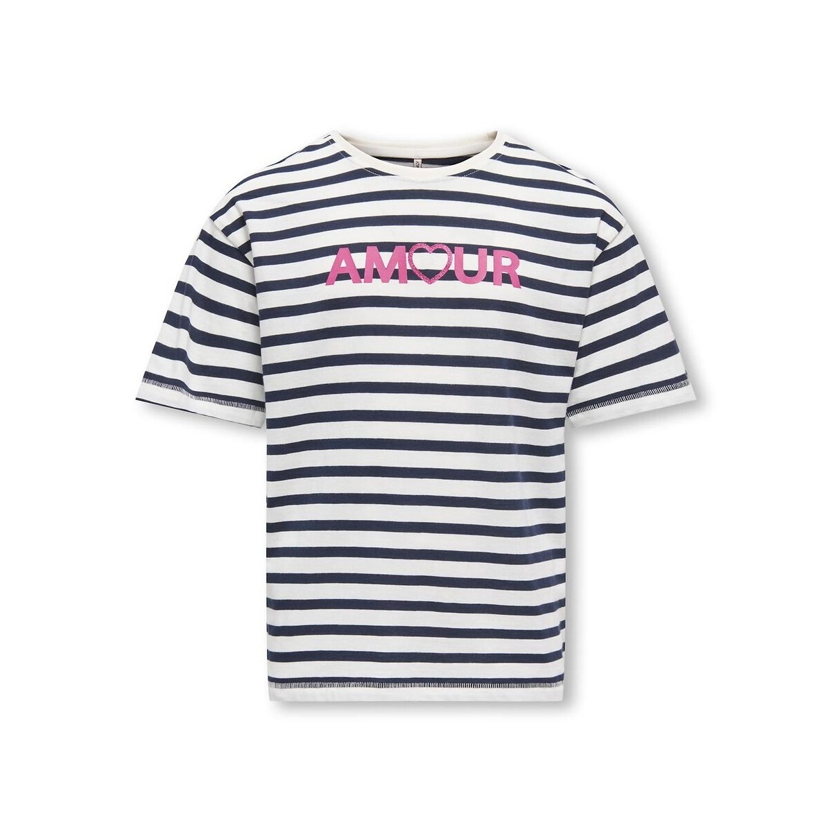 T-shirt manches courtes rayé rayé blanc/bleu marine, KIDS ONLY