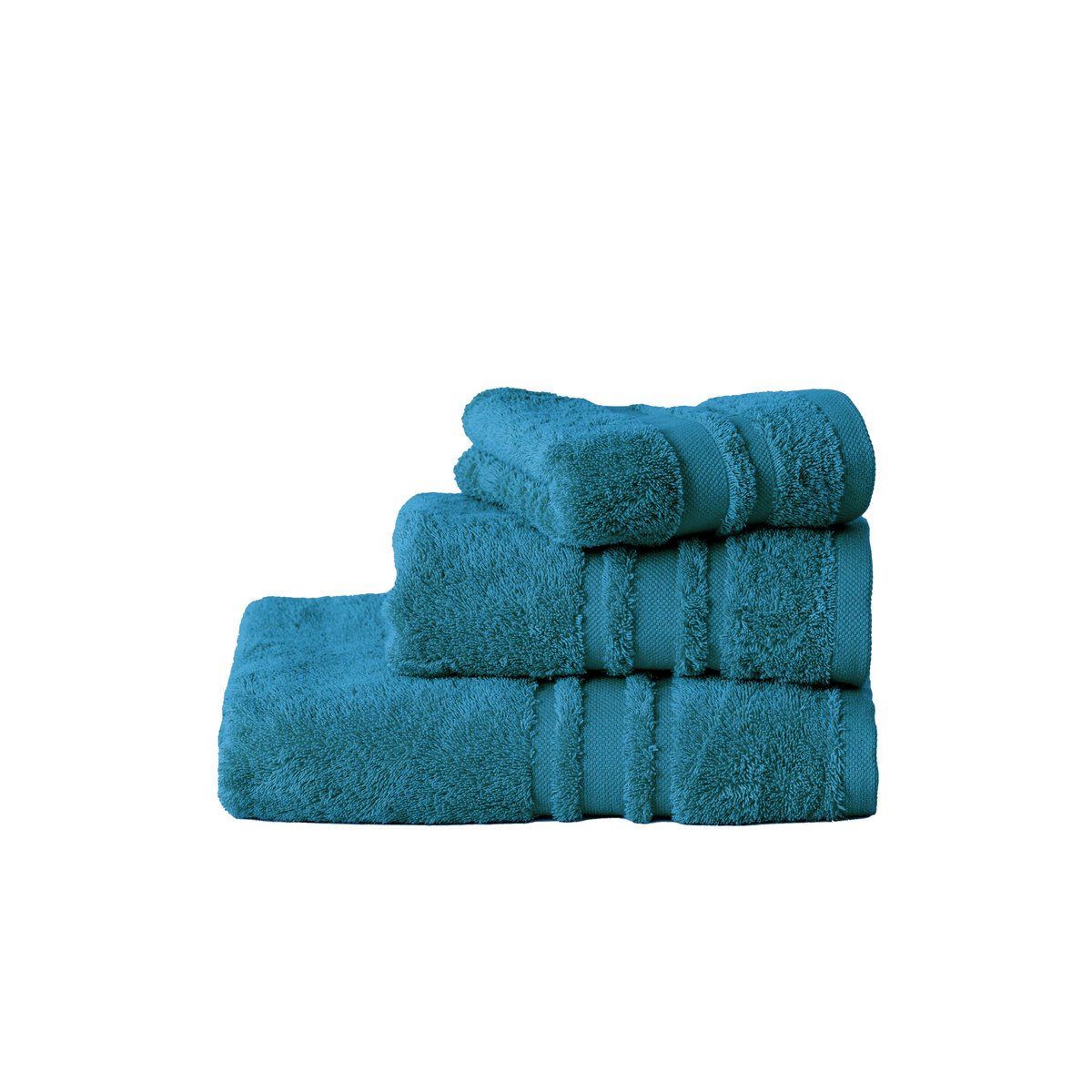 Serviette de toilette coton Lola II bleu paon LOLA II bleu paon, CARRE BLANC