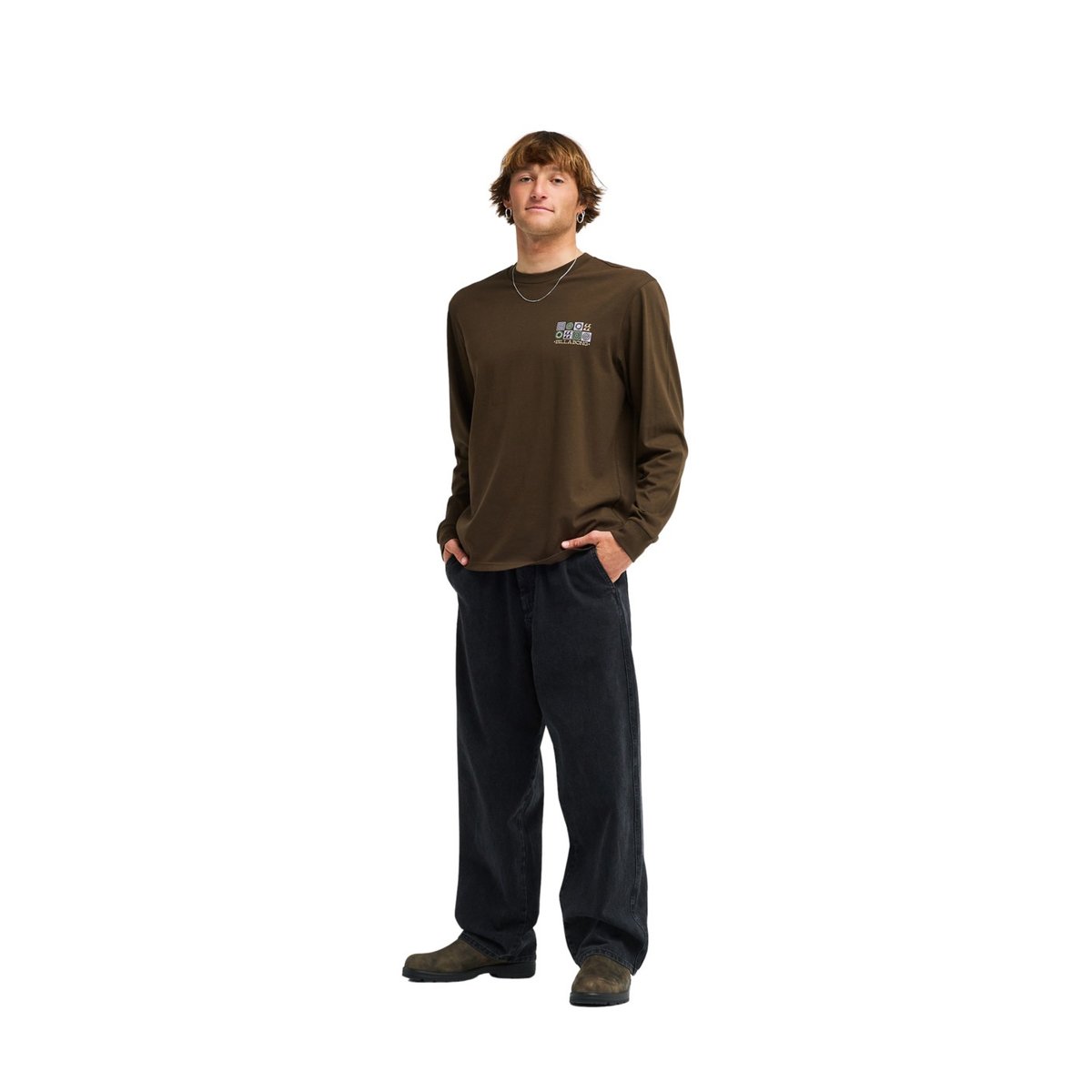 T shirt manches longues SEGMENT marron dark cedar, BILLABONG